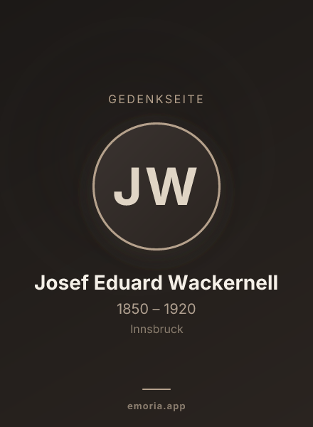 Gedenkportrait von Josef Eduard Wackernell