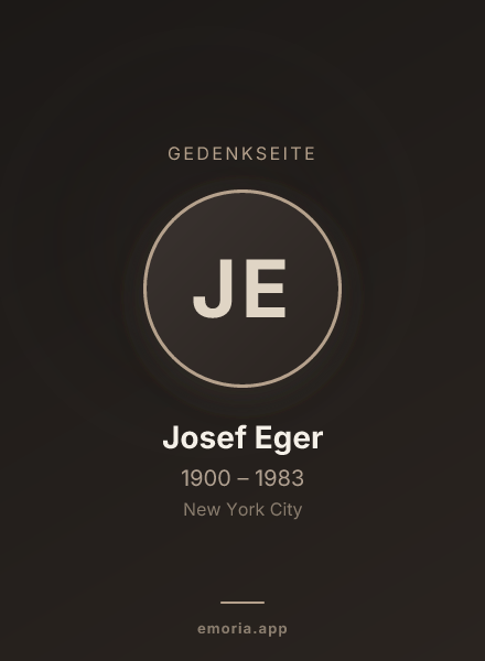 Gedenkportrait von Josef Eger