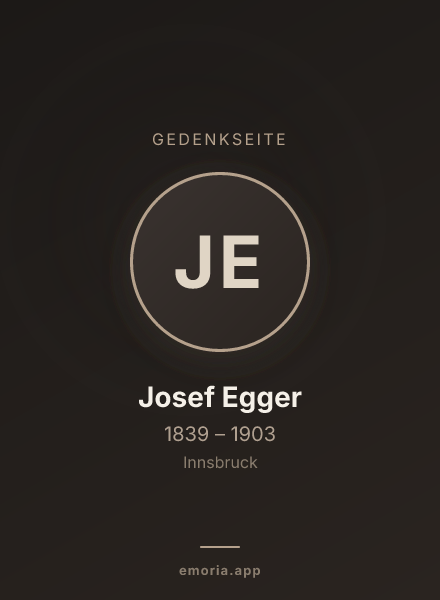 Gedenkportrait von Josef Egger