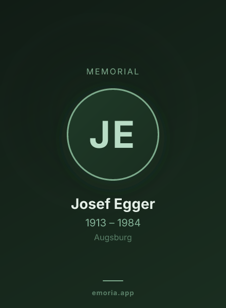 Memorial portrait of Josef Egger
