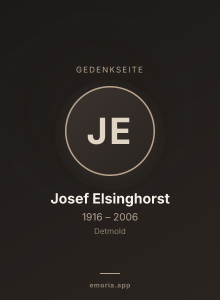 Gedenkportrait von Josef Elsinghorst