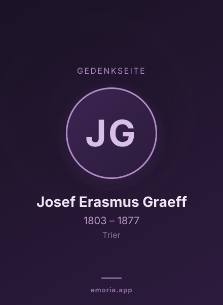 Gedenkportrait von Josef Erasmus Graeff