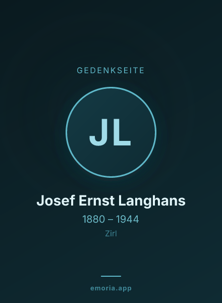 Gedenkportrait von Josef Ernst Langhans