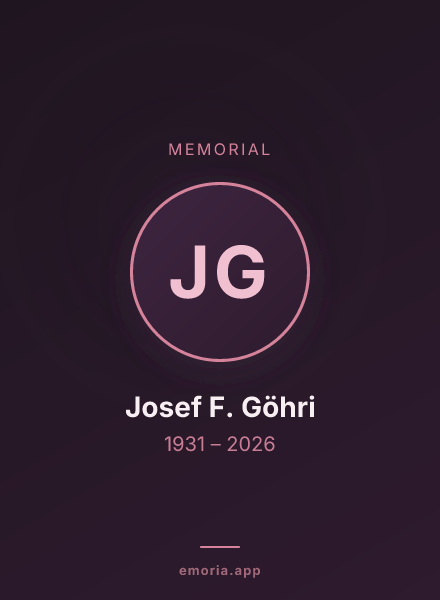 Memorial portrait of Josef F. Göhri
