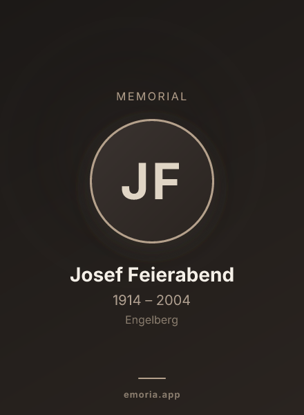 Memorial portrait of Josef Feierabend