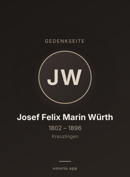 Gedenkportrait von Josef Felix Marin Würth