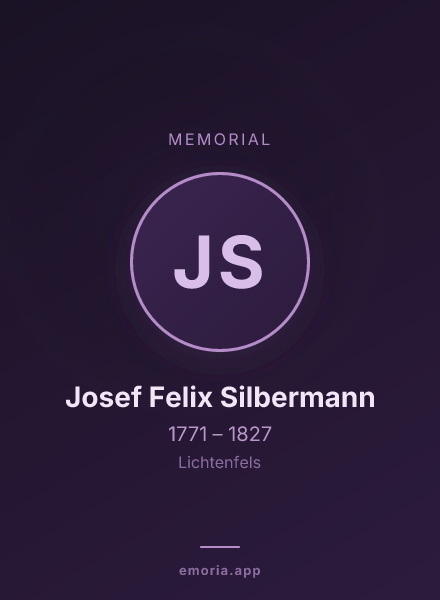 Memorial portrait of Josef Felix Silbermann
