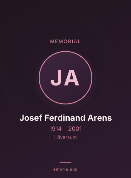 Memorial portrait of Josef Ferdinand Arens