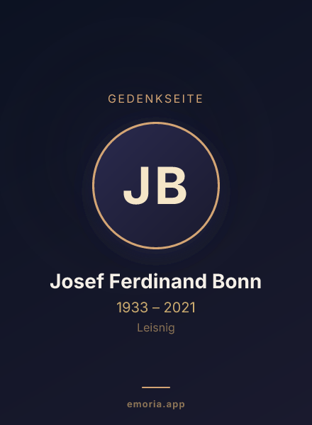 Gedenkportrait von Josef Ferdinand Bonn