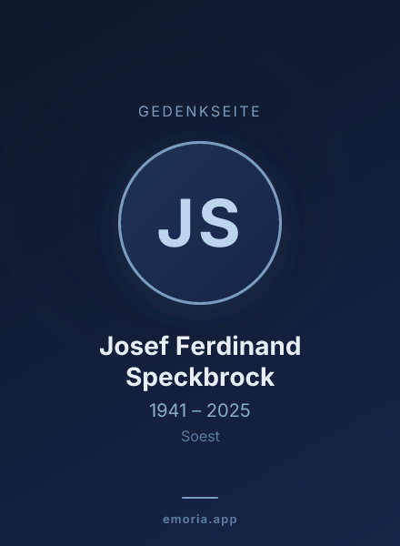 Gedenkportrait von Josef Ferdinand Speckbrock