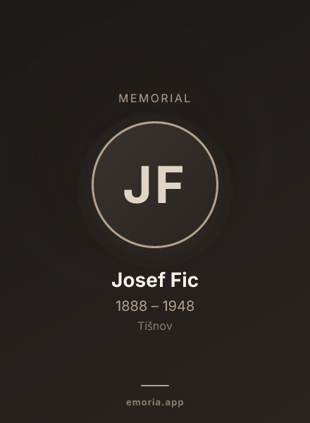 Memorial portrait of Josef Fic