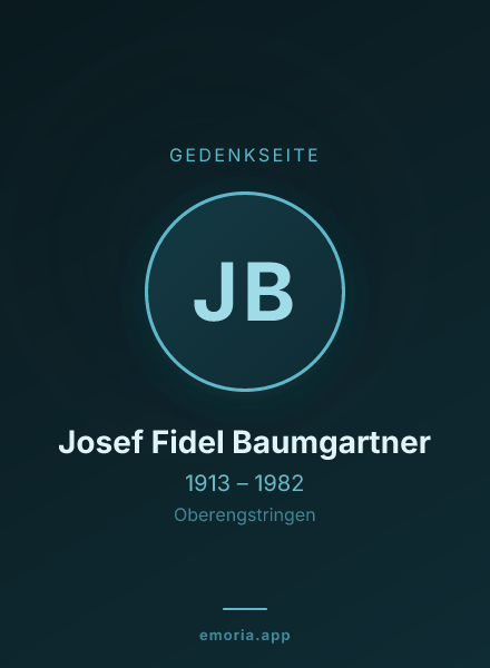 Gedenkportrait von Josef Fidel Baumgartner