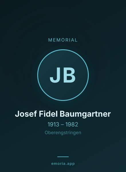 Memorial portrait of Josef Fidel Baumgartner
