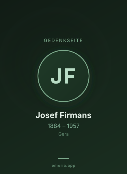 Gedenkportrait von Josef Firmans