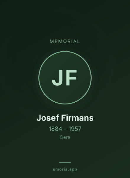 Memorial portrait of Josef Firmans