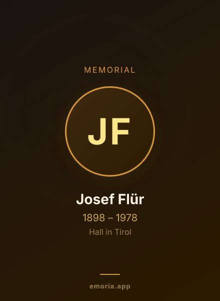 Memorial portrait of Josef Flür