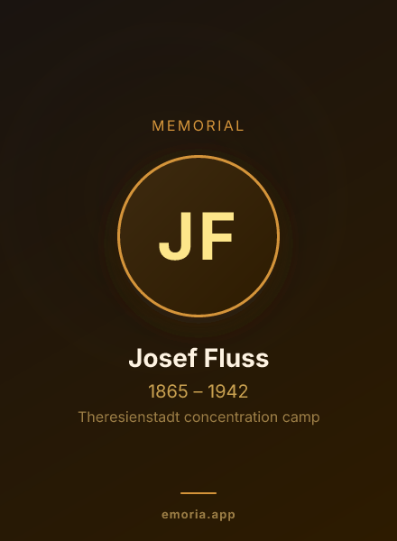 Memorial portrait of Josef Fluss