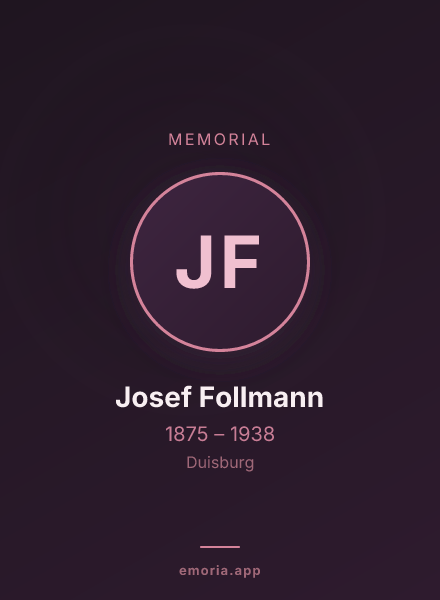 Memorial portrait of Josef Follmann