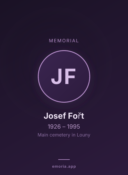 Memorial portrait of Josef Fořt