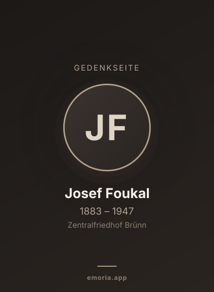 Gedenkportrait von Josef Foukal