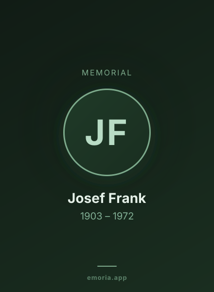 Memorial portrait of Josef Frank
