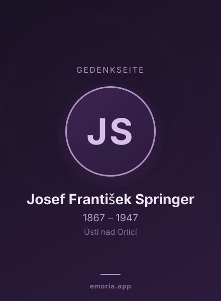 Gedenkportrait von Josef František Springer