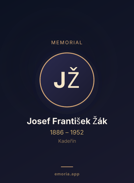 Memorial portrait of Josef František Žák