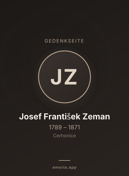 Gedenkportrait von Josef František Zeman