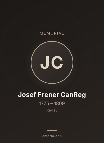 Memorial portrait of Josef Frener CanReg