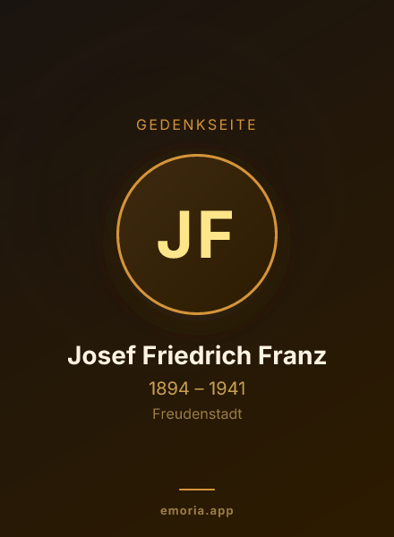 Gedenkportrait von Josef Friedrich Franz