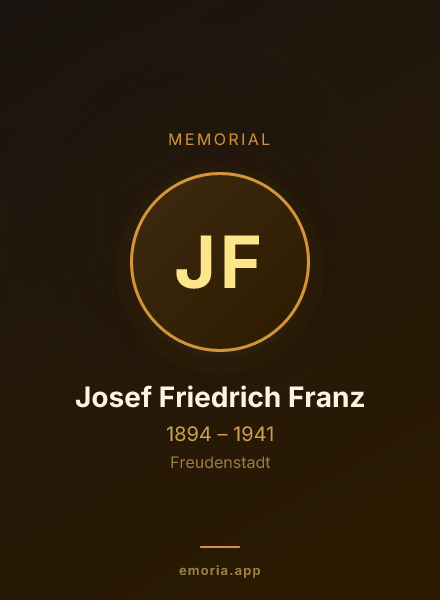 Memorial portrait of Josef Friedrich Franz