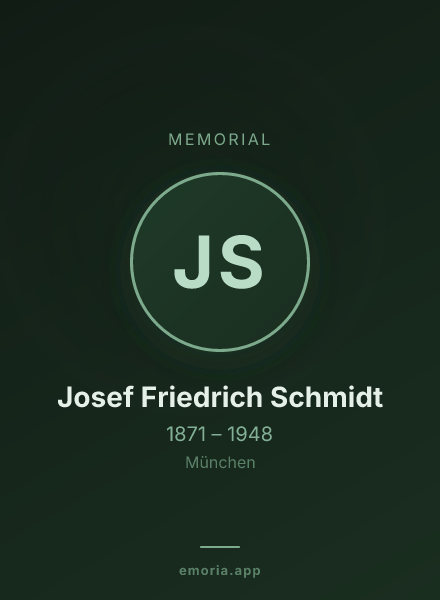 Memorial portrait of Josef Friedrich Schmidt