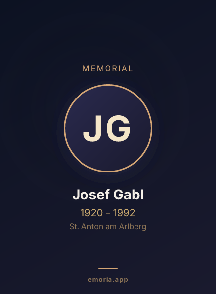 Memorial portrait of Josef Gabl