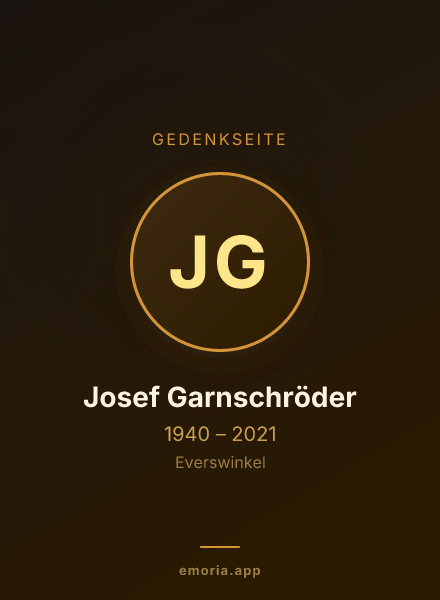 Gedenkportrait von Josef Garnschröder