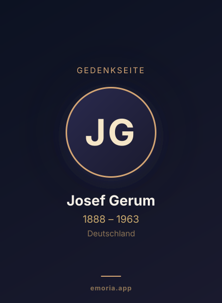 Gedenkportrait von Josef Gerum