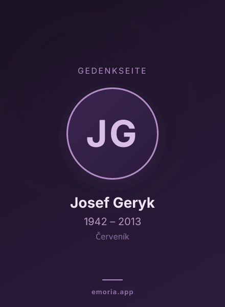 Gedenkportrait von Josef Geryk