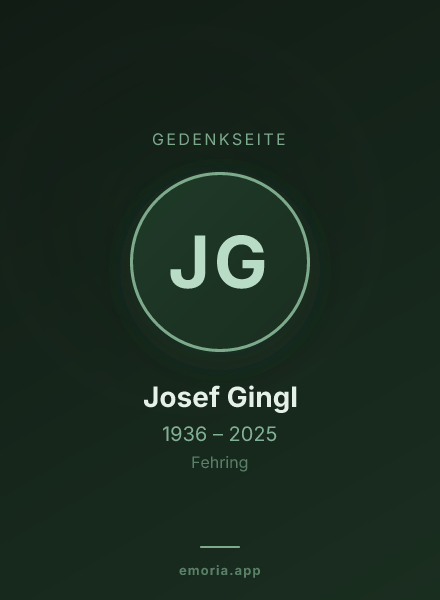 Gedenkportrait von Josef Gingl