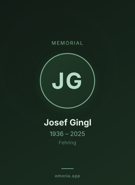 Memorial portrait of Josef Gingl