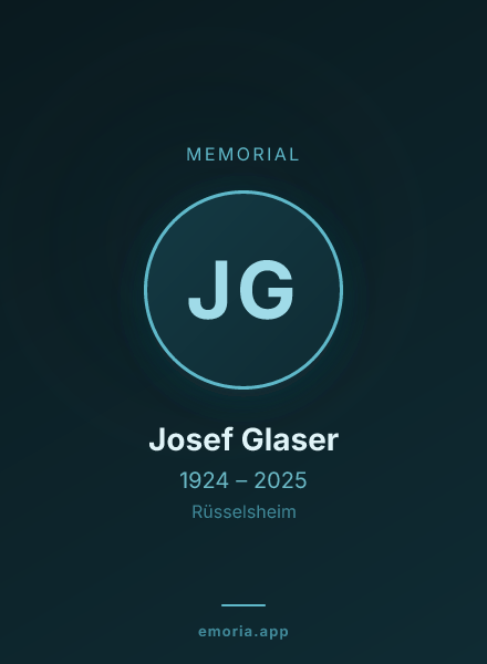 Memorial portrait of Josef Glaser