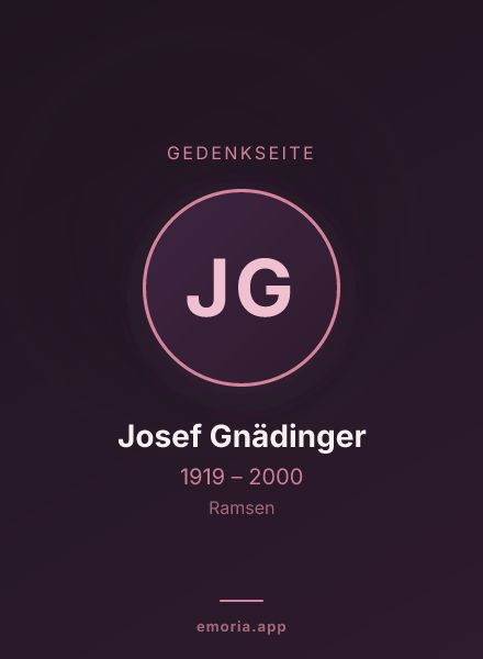 Gedenkportrait von Josef Gnädinger