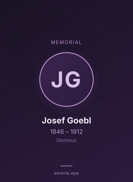 Memorial portrait of Josef Goebl