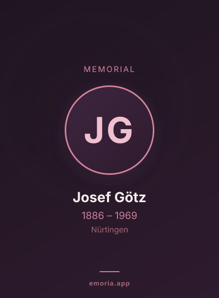 Memorial portrait of Josef Götz