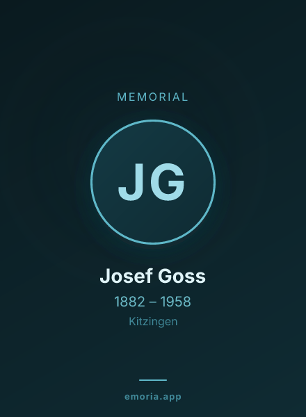 Memorial portrait of Josef Goss