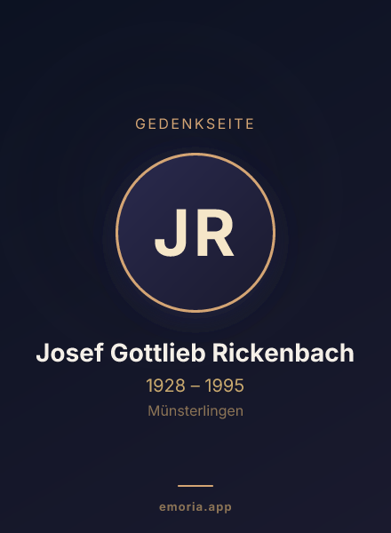 Gedenkportrait von Josef Gottlieb Rickenbach
