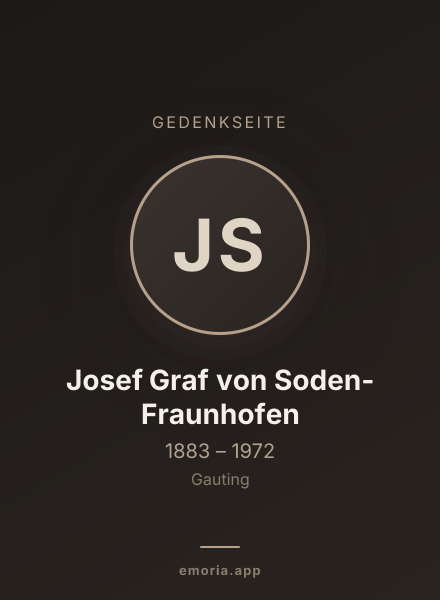 Gedenkportrait von Josef Graf von Soden-Fraunhofen