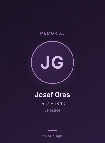 Memorial portrait of Josef Gras