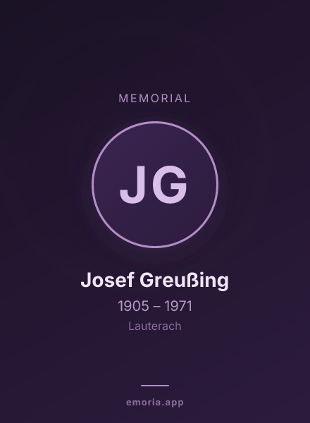Memorial portrait of Josef Greußing