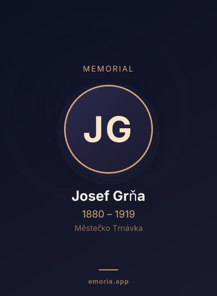Memorial portrait of Josef Grňa
