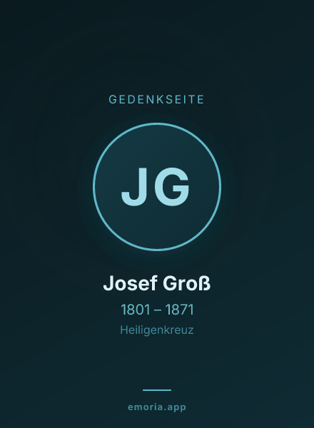 Gedenkportrait von Josef Groß