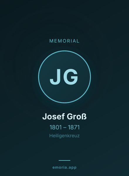 Memorial portrait of Josef Groß